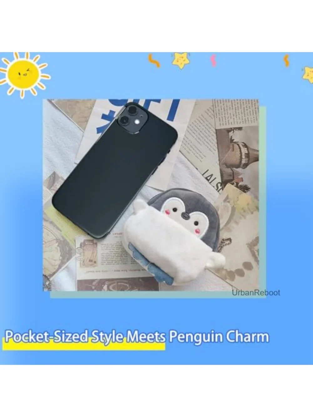 2-Pack Kawaii Penguin Coin Purse Set Keychain Mini Pouch for Kids